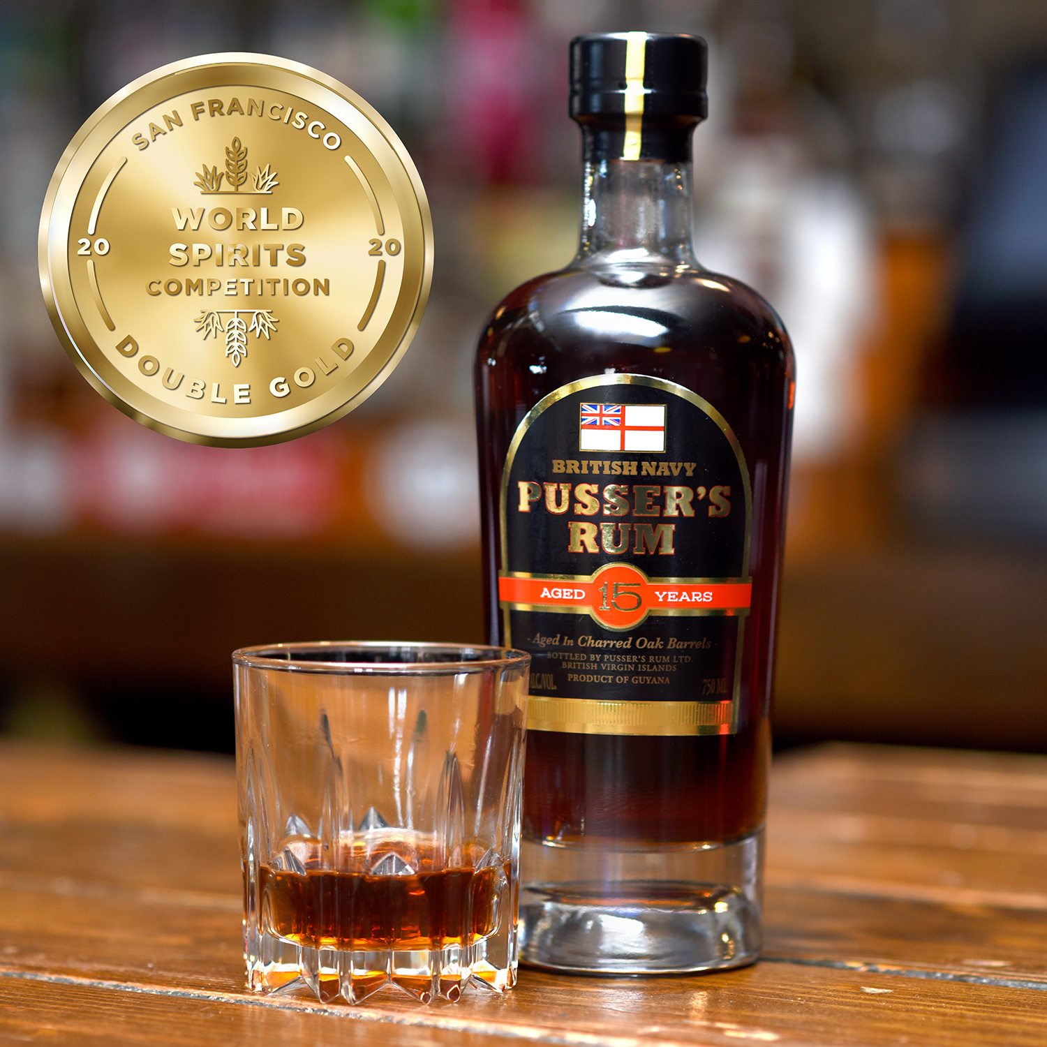 Pusser’s Rum Aged 15 Years wins Double Gold at the 2020 San Francisco